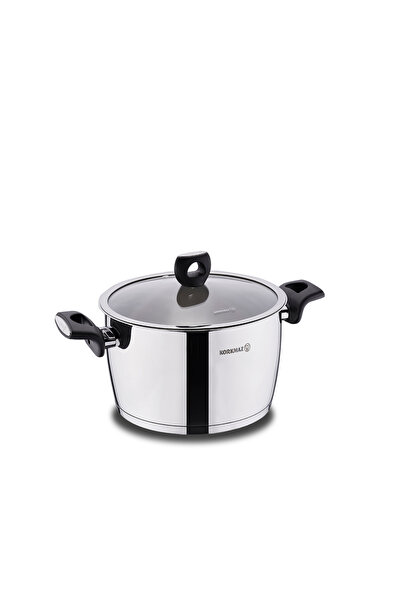 KORKMAZ قدر نورا من الفولاذ المقاوم للصدأ. السعة: ١٦ × ١٠ سم / ٢ لتر / A2991