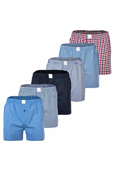 MG-1 Herren Web-Boxer, 6er Pack - Classic Boxer-Shorts, gemustert, Spar-Pack