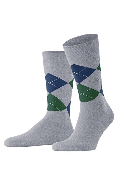 Burlington Herren Socken - King, Baumwolle, Rautenmuster, Logoemblem