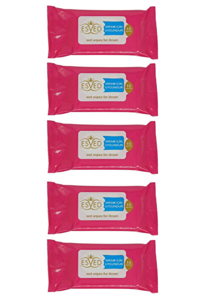 ESVED Kokusuz Islak Mendil 5 Adet, Kokusuz İhram Islak Mendil, Hac ve Umre Ko...