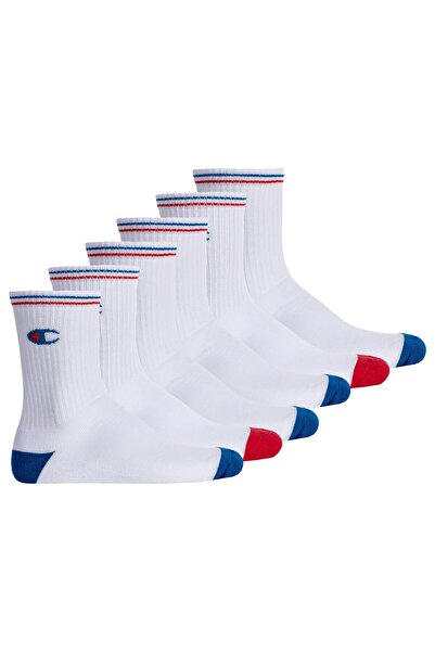 Champion 6 Paar Unisex-Crew-Socken – mit Logo und Streifen-Detail