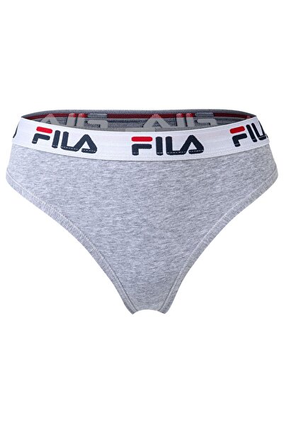 FILA Damen Slip - Normal Bel, Kısa breiter Logo-Bund, Baumwolle, einfarbig