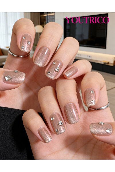 Youtrico 30 قطعة من أظافر الضغط، طلاء، أظافر صناعية على طراز الأميرة، أظافر ص...