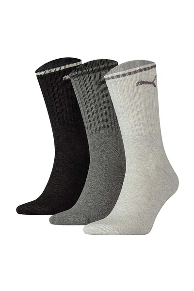 Puma Unisex Sport-Socken, 3er Pack - Sport Crew Stripe, Tennissocken, Streifen