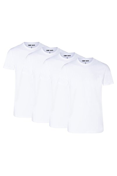 Camp David Herren T-Shirts, 4er-Pack – Rundhals-T-Shirts, Baumwoll-Stretch