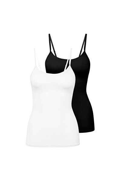 Calida Damen Spaghettitop, 2er Pack - Comfort, Unterhemd, Top, Jersey, einfarbig