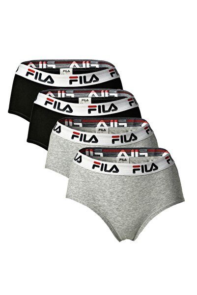 FILA Damen Hipster - 4er Pack Slip, Logo-Bund, Cotton Stretch, einfarbig