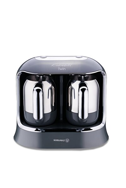 KORKMAZ Kahvekolik Twin Cosmica Krom Kahve Makinesi A861-09