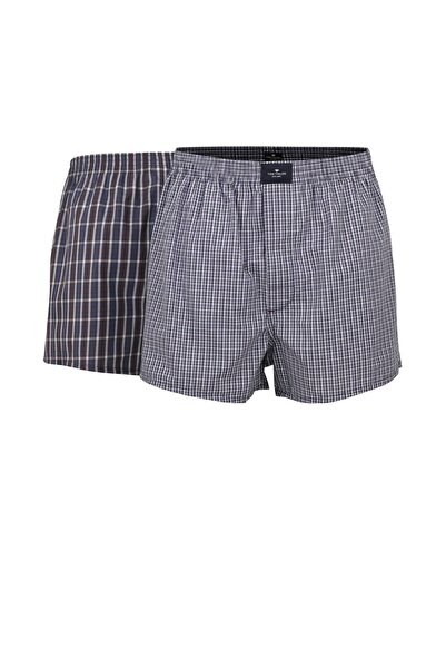 Tom Tailor Herren Boxershorts, 2er Pack - Web-Shorts, Baumwolle, Poplin, kariert
