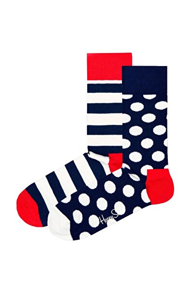 Happy Socks Unisex Socken, 2er Pack - Classic Crew, Organic Cotton, Farbmix