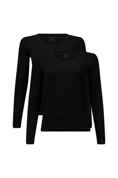 Bamboo Basics Damen T-Shirt, 2er Pack - LARA Longsleeve, Unterhemd, Rundhals,...