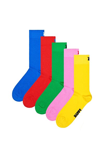 Happy Socks Unisex Socken, 5er Pack - Solid Socks, Baumwollmischung, einfarbig