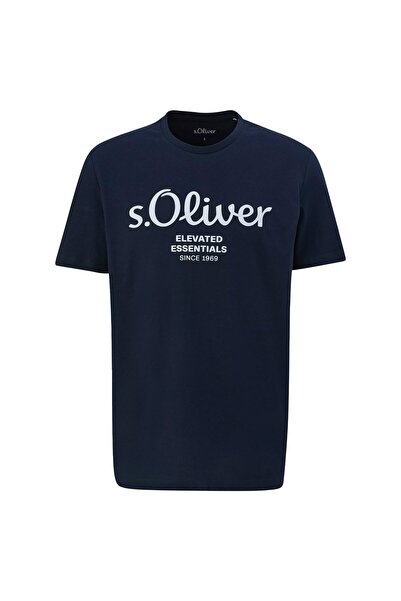s.Oliver Herren T-Shirt - Basic, Logoprint, Rundhals, Baumwolle