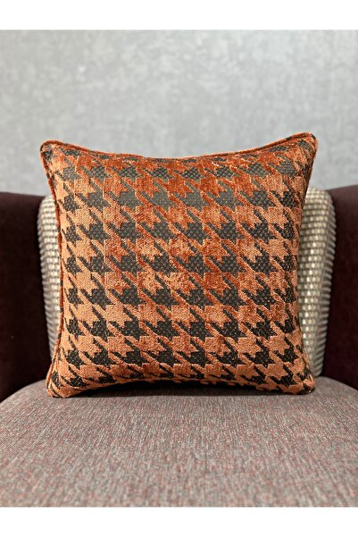 Fabricland Keten Dokuma Geçişli Kiremit-Bakır Ton (43x43 cm) Exclusive Kare K...