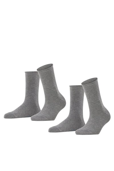 FALKE Damen Socken, 2er Pack - Happy, Kurzsocken, Rollbündchen