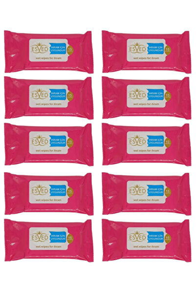 ESVED Kokusuz Islak Mendil 10 Adet, Kokusuz İhram Islak Mendil, Hac ve Umre K...
