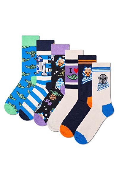 Happy Socks Herren Socken, 6er Pack - STAR WARS, Geschenkbox, Motivsocken