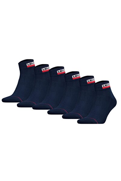 Levi's Unisex 6er Pack Sportsocken - Mid Cut SPRTWR, Logo, einfarbig