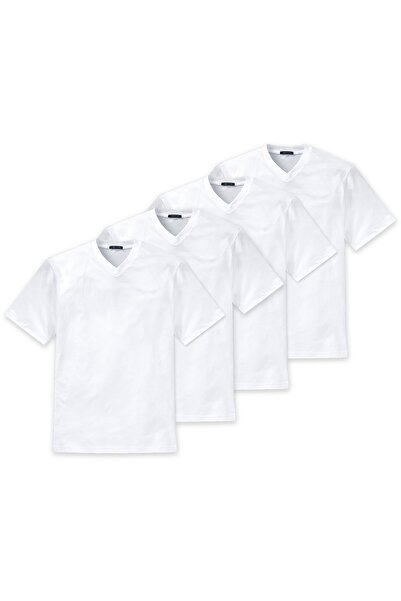 Schiesser Herren American T-Shirt 4er Pack - 1/2 Arm, Unterhemd, V-Ausschnitt