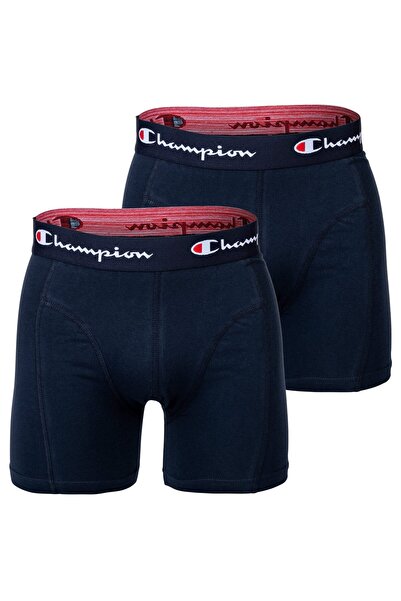 Champion Herren Boxershorts, 2er Pack - Baumwolle, Logobund, einfarbig