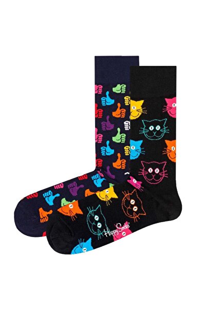 Happy Socks Unisex Socken, 2er Pack - Classic Crew, Organic Cotton, Farbmix