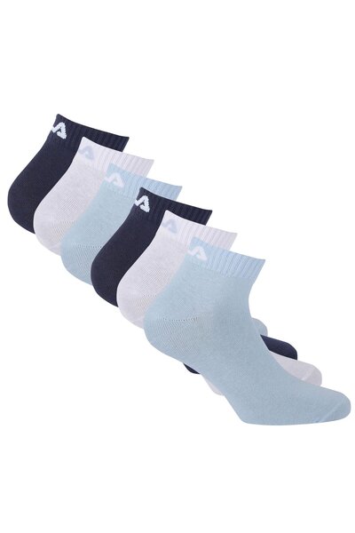 FILA Uniseks Çeyrek Çorap, 6'lı Paket - Kurzsocken, Antrenman, Spor, Logo (2x...