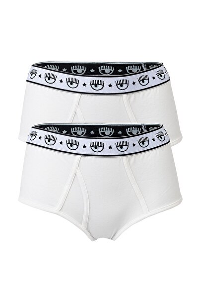 CHIARA FERRAGNI Damen Slip 2er Pack - Slips, Cotton Stretch, Logobund, uni