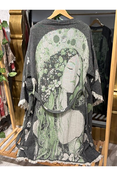 Befera Design Muslin Kimono 100% Cotton Women's Patterned Jacquard Bathrobe K...