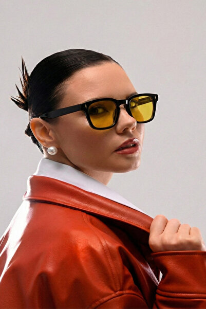 Eyesofia Bree Unisex Luxury Glass Black Smoked Orange Sunglasses