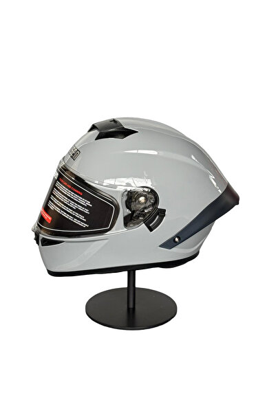 WOSEN Ws-602 Güneş Gözlüklü Full Face Kask (Şeffaf Vizörlü) Cement Grey (602)