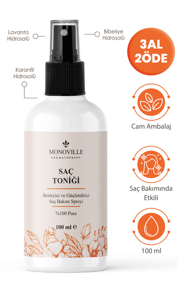 Monoville Besleyici Ve Güçlendirici Saç Bakım Spreyi 100 ml %100 Doğal (Hair ...