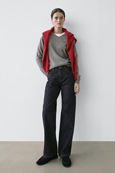 Massimo Dutti Orta bel geniş paça jean