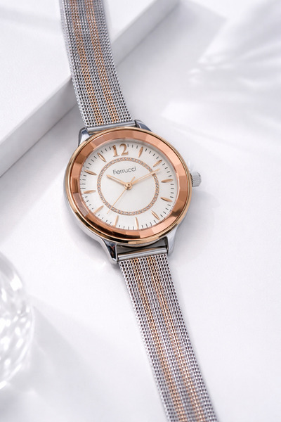 Ferrucci Kadın Kol Saati Orjinal Saat Çelik Kordon Su Geçirmez 2 yıl Garantil...