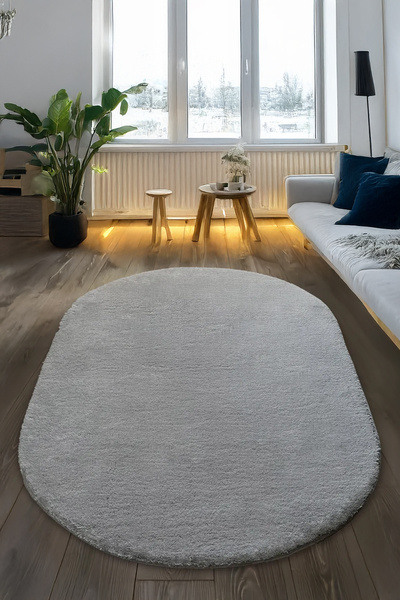 Sereserpe Modern Yumuşak Peluş Halı ♦ Kaymaz Taban ♦ Gri ♦ Salon Mutfak Çocuk...