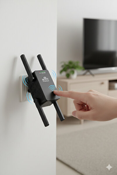 Zilvana 300 Mbps Wifi Sinyal Güçlendirici Siyah Router Kablosuz Ağ Genişletic...
