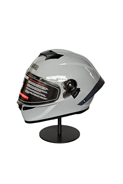 WOSEN Ws-602 Güneş Gözlüklü Full Face Kask (Şeffaf Vizörlü) Cement Grey (602)