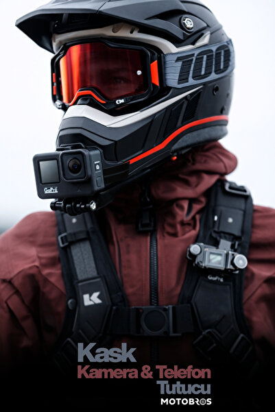 Motobros Motosiklet Kask Çene Yapıştırıcılı Telefon Tutucu Kask Kamera Tutucu...