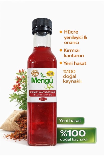 mengü şifa 250ml Saf Ve Katkısız Kırmızı Kantaron(KANTORON) Yağı %100 Doğal Y...