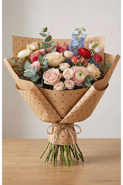 AkalBatu ورق تغليف 25 قطعة من سلسلة Pure Love - 70x100 سم