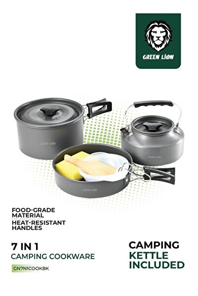 Green Lion أدوات طهي للتخييم 7 في 1