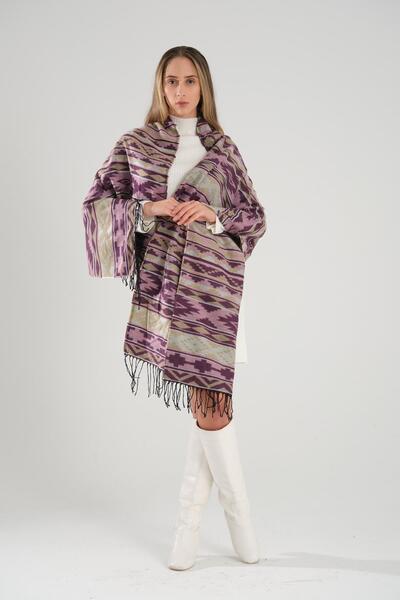 Deafox Ліла 70x180 см Плюшеві деталі Плечовий шарф з власним візерунком