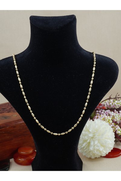 Bilge Kadın Aura Gold Color Channel Ball Model Chain Necklace – Everyday & Stylish Jewelry