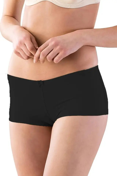 MOONLİGHT Moonlight 5002 Black Cotton Laser Cut Non-Mark Boxer