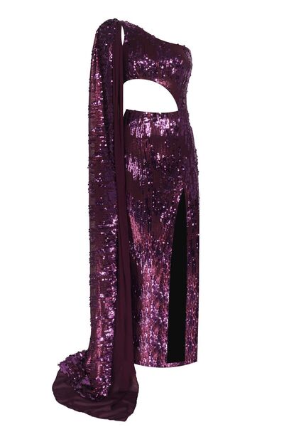 Nur Karaata Lolite Purple Abiye Elbise