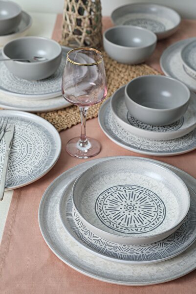Keramika Stone Nordic Yemek Takımı 24 Parça 6 Kişilik 21426-27