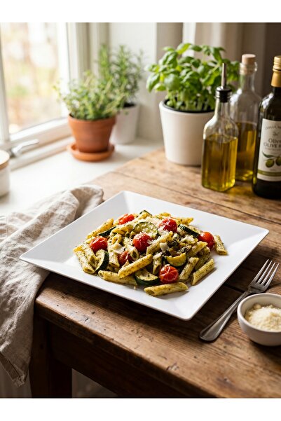 INNOX 23 cm Kare Polikarbon Servis Tabağı | Melamin Değildir | 6’lı Set