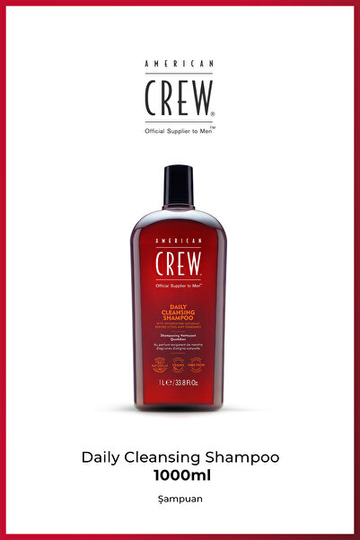 American Crew Daily Cleansing Shampoo 1000 ml – Erkek Günlük Saç Temizleme ve...