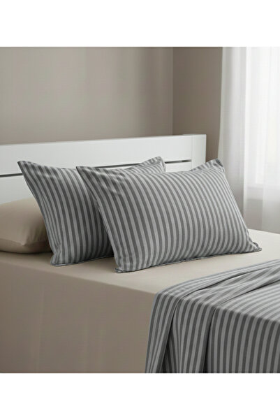 mihriban 2-Piece Hotel Series Covered Striped Cotton Satin Pillowcase 50X70 cm