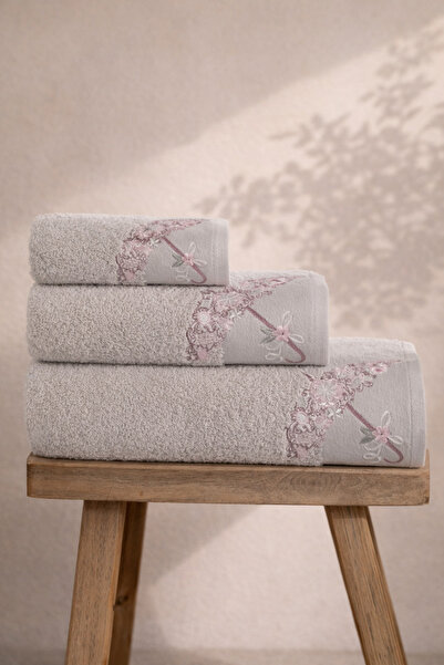 Ellia Soft طقم مناشف فيكتوري مكون من 3 قطع، 100% قطن، طقم حمام تركي فاخر في ع...