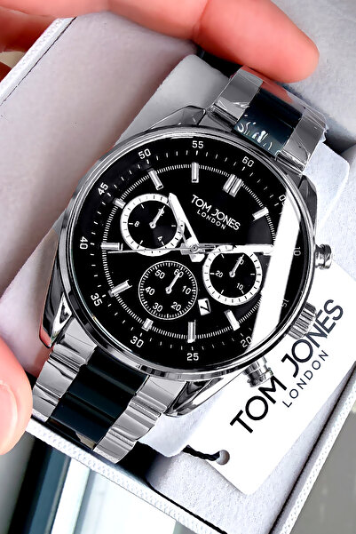 Tom Jones Men's Wristwatch 3 Atm Waterproof Black Color Steel Band Cbk65